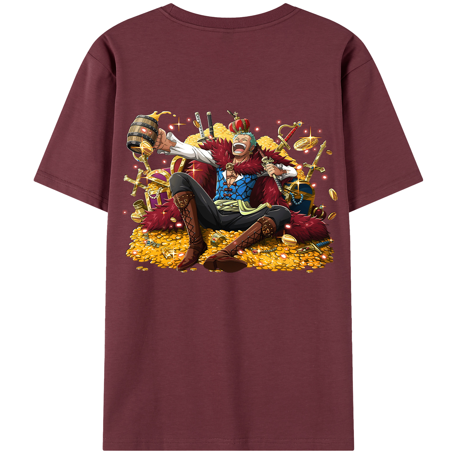 ワンピース ロロノア・ゾロ ONE PIECE Roronoa Zoro 綿100％半袖Tシャツ（背面プリント）